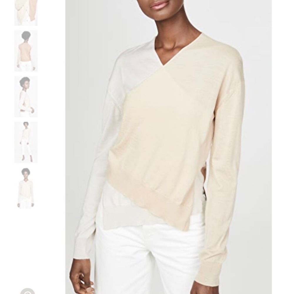 Rosetta Getty Wrap Front Pullover Sweater